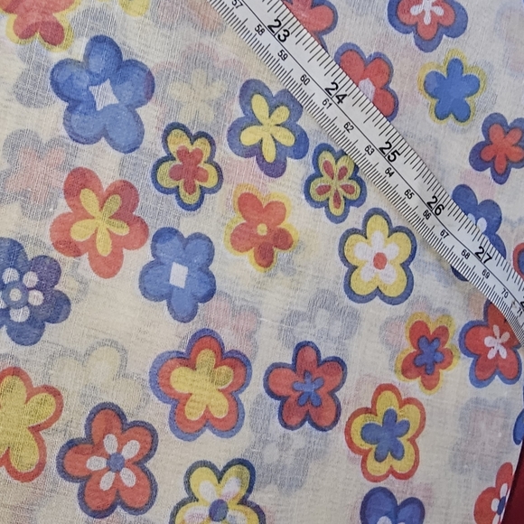 Vintage Sheer Flower Power Vtg fabric 70s 80s - Picture 4 of 5